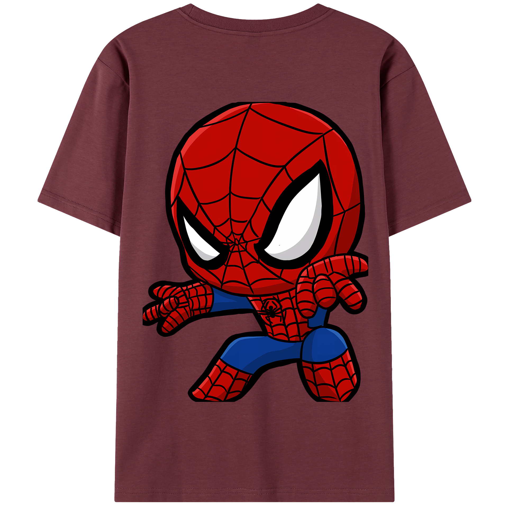 （画像用） Spider Man スパイダーマン 綿100％半袖Tシャツ（背面プリント）